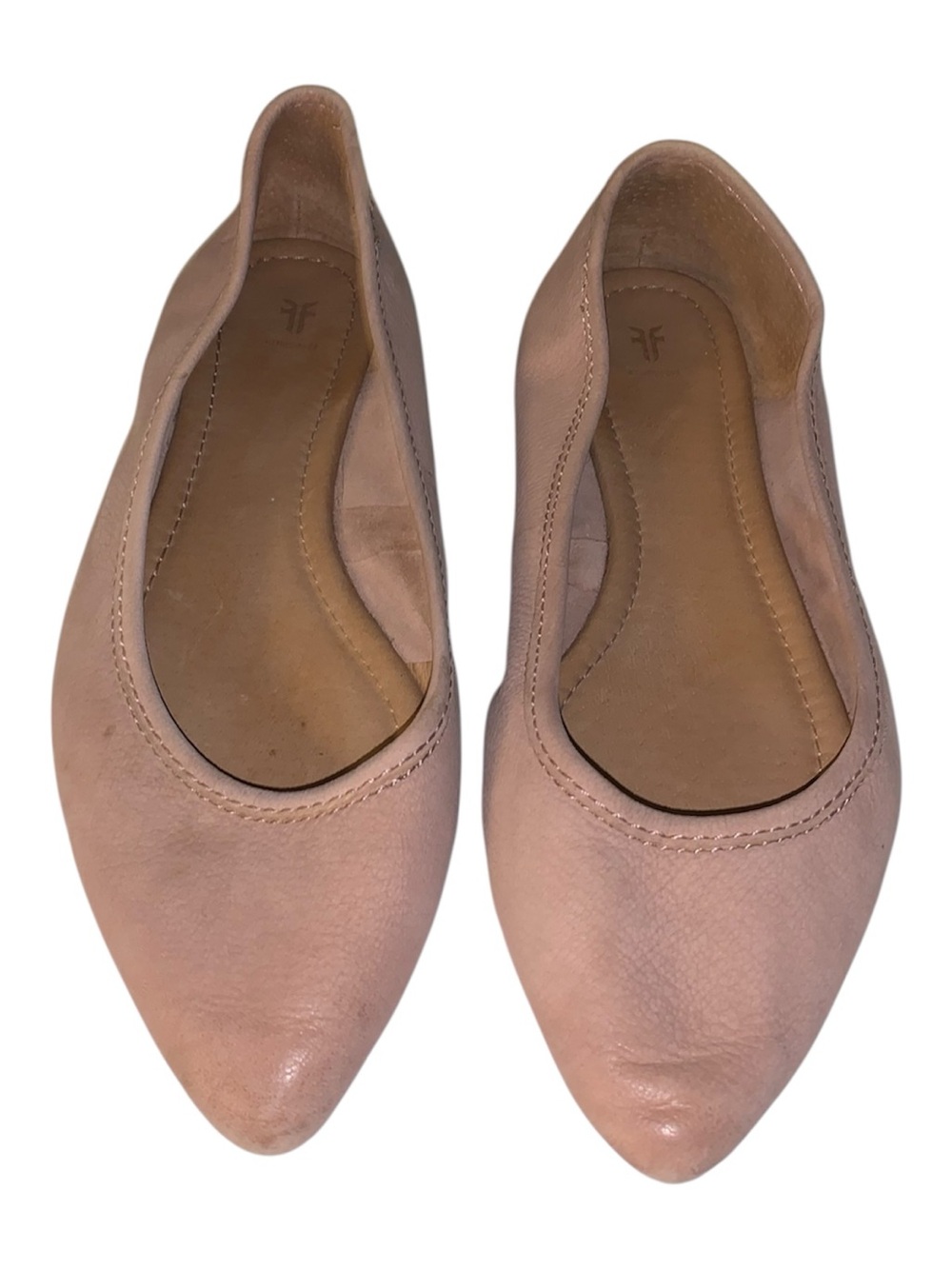 Frye Women's Pointed Ballet Flats in Blush Pink Leather